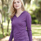 Women's Jersey Burnout Hooded Pullover T-Shirt