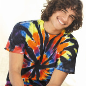 Rainbow Cut-Spiral Tie-Dyed T-Shirt